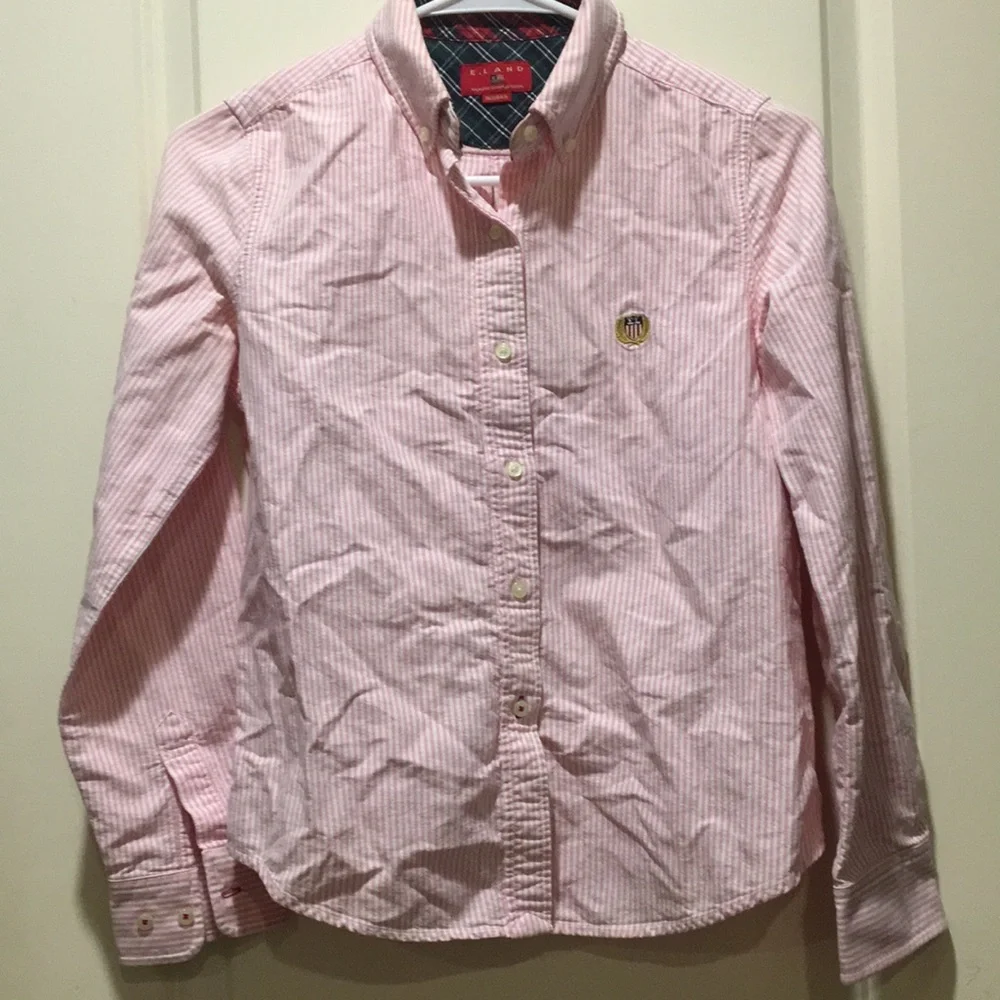 E-Land boys striped Button Down Collar long sleeves shirt size? EU 160/85 pink
